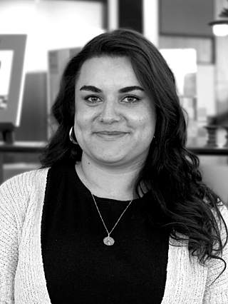 Emily Tucker BW Cropped Headshot