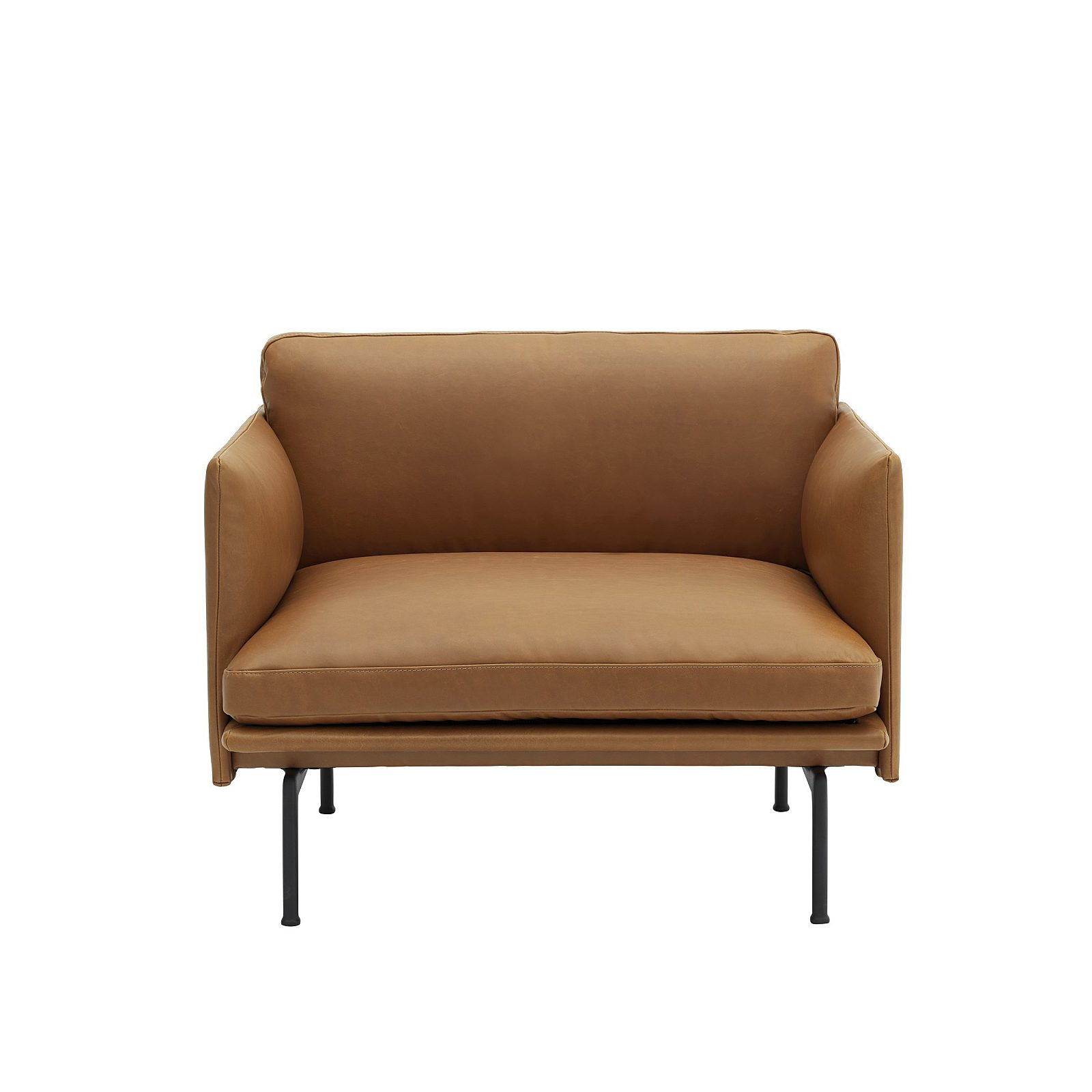 Outline chair Cognac Refine front Muuto 150