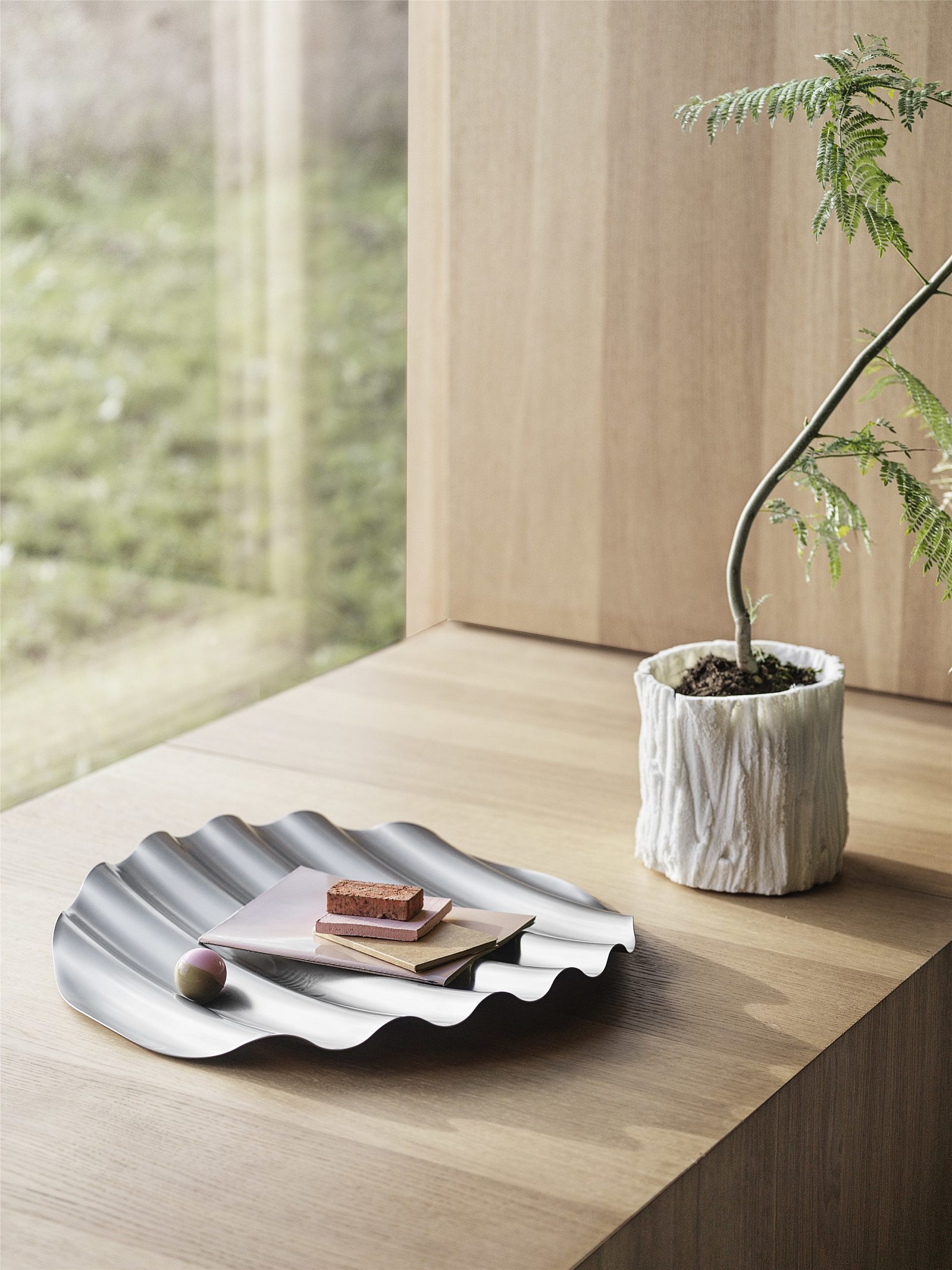 Wave tray stainless steel muuto org 150