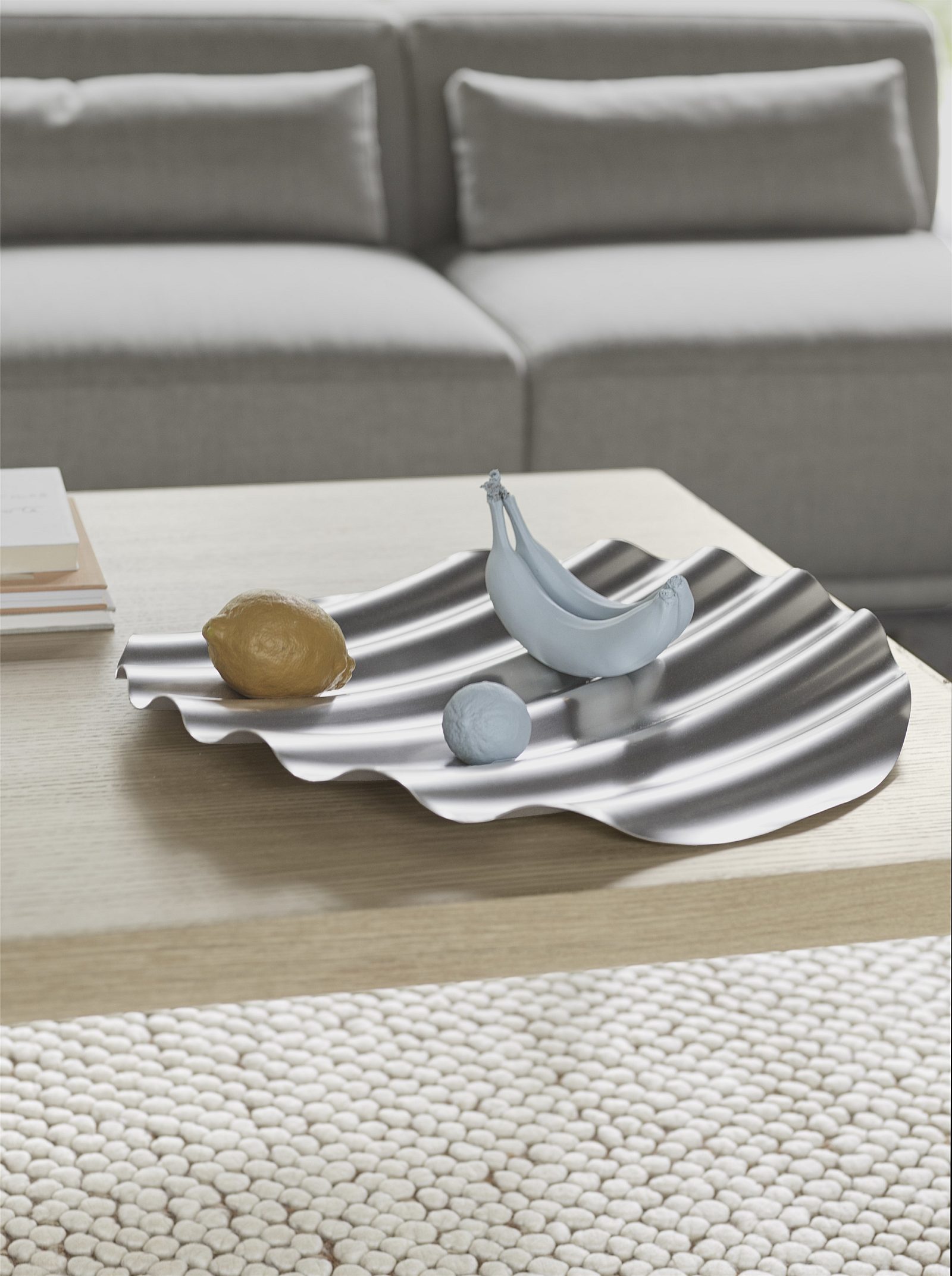 Wave tray workshop coffee table oak connect soft rewool 128 pebble burnt orange muuto org 150